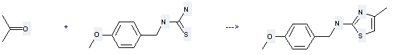 The Thiourea,N-[(4-methoxyphenyl)methyl]- can react with to get (4-Methoxy-benzyl)-(4-methyl-thiazol-2-yl)-amine 